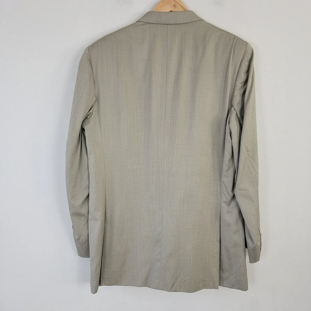 Canali James Sport Coat Blazer Pale Mens 54 Beige Jacket Pure Wool‎ Notch Lapel
